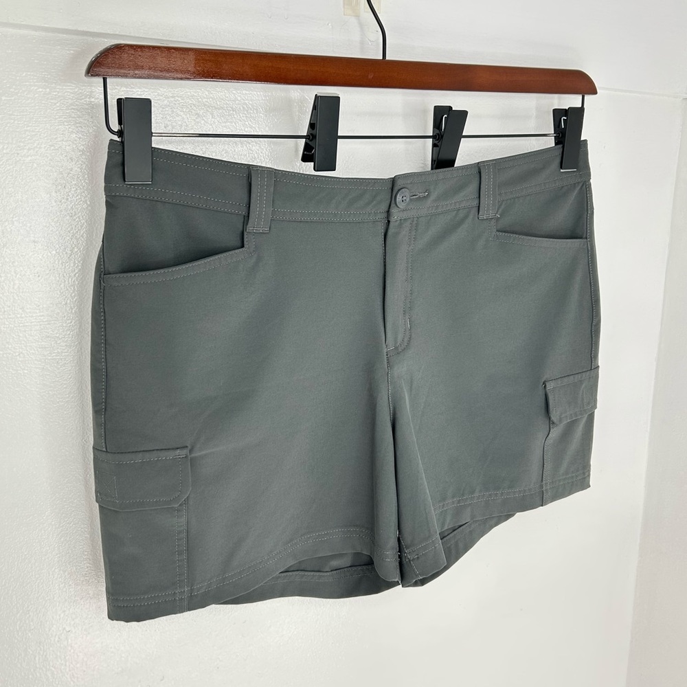 Eddie Bauer Grey Cargo Shorts Size 16 Stretch Hiking Gorpcore Outdoors 38x4.5 - Picture 3 of 10